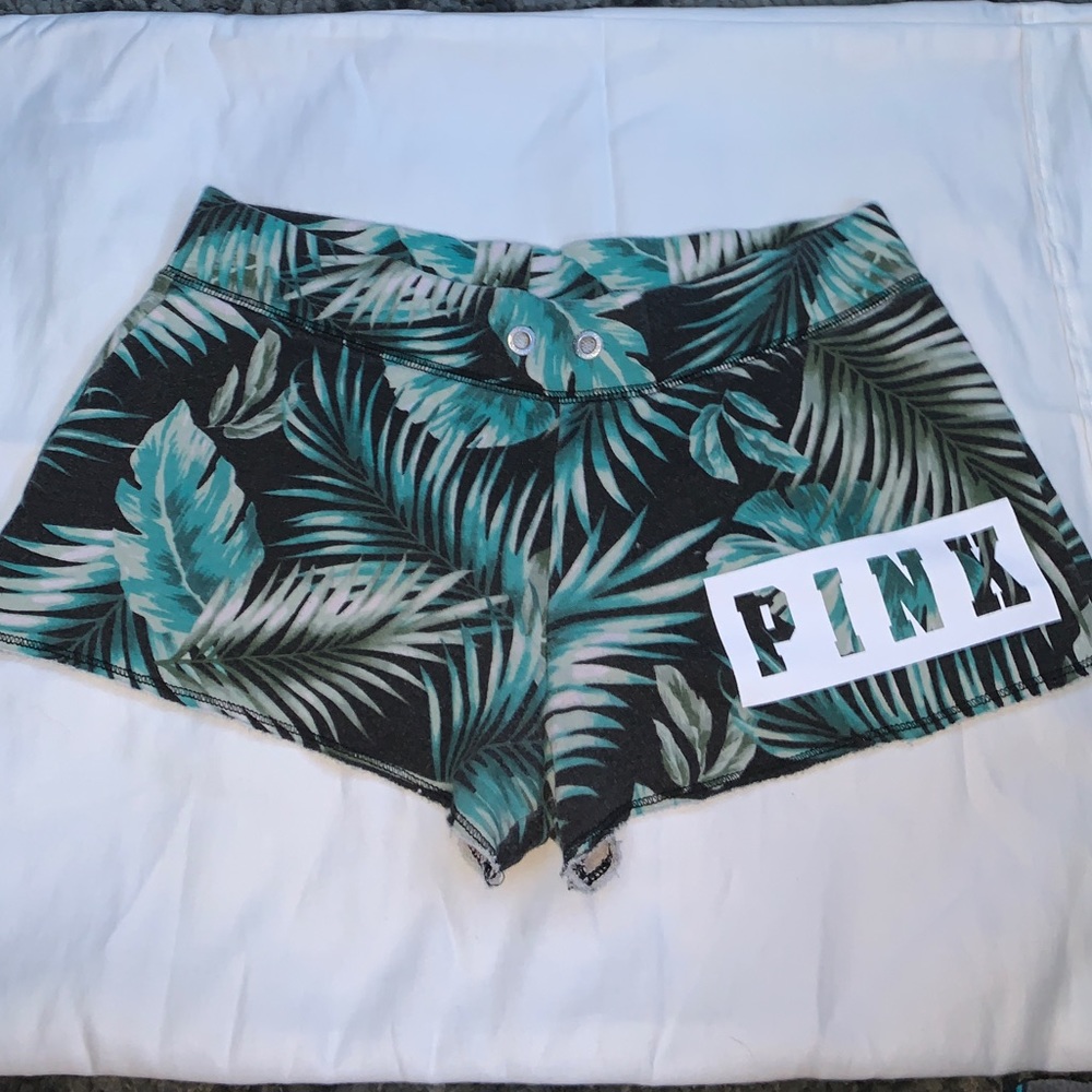 PINK Victoria’s Secret tropical leaf shorts